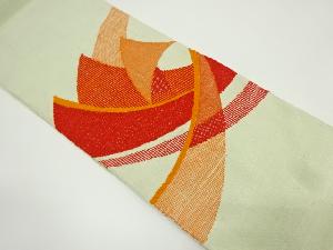 アンティーク　手織り真綿紬抽象模様織り出し名古屋帯